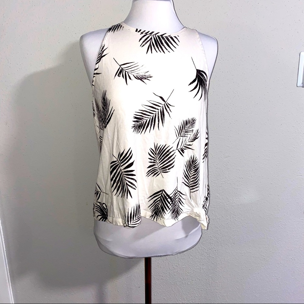 Off white palm fronds tank